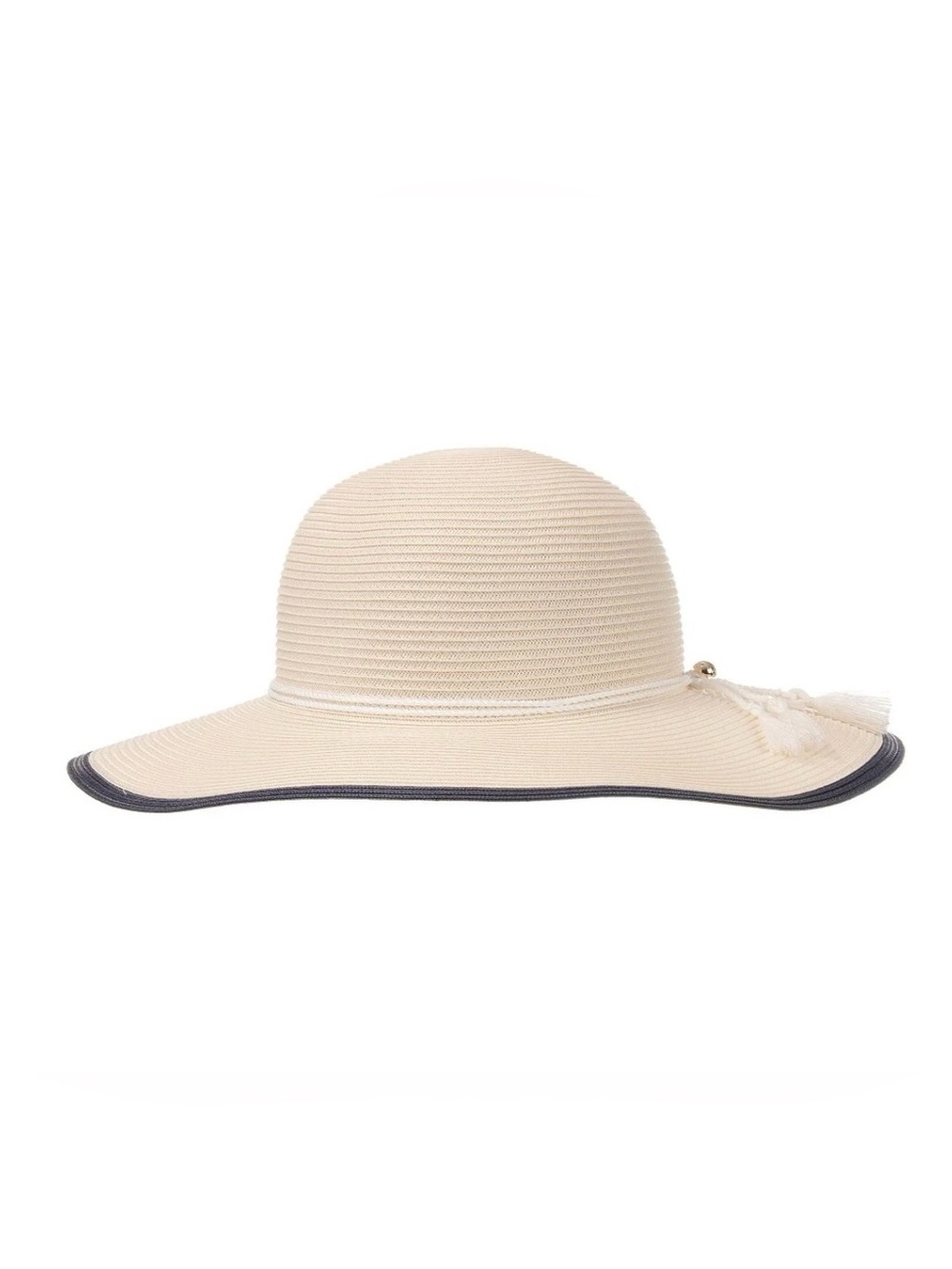 Chloé Girls Ivory & Navy Straw Sun Hat